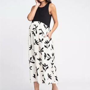 Black and White Floral Maternity Dress
